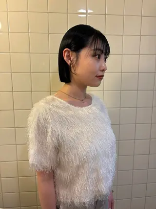 ミディアム カラー ボブ&透明感カラー ♡TOMOEのヘアスタイル