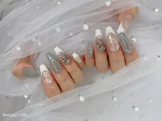 ネイル I-nailロング /ワンホン/キラキラのネイルデザイン