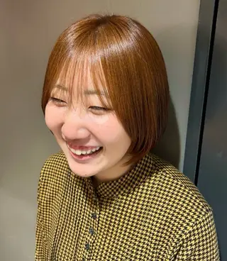 ショート カラー aoba🩵/ボブ ×コテ巻き風パーマのヘアスタイル