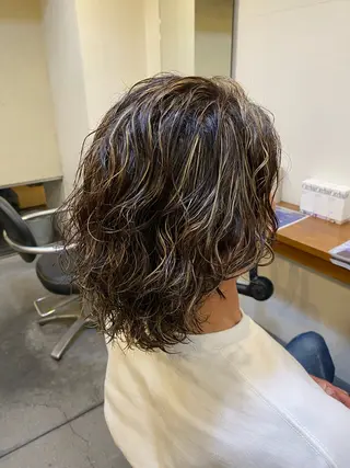 ミディアム カラー パーマ メンズ 谷口 悠生のヘアスタイル