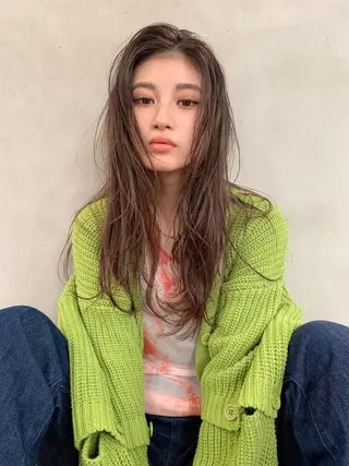 ロング カラー 小顔レイヤー×コンパ クトボブ/林隆平のヘアスタイル