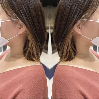 セミロング カラー ヘアアレンジ 竹内啓太 ボブのヘアスタイル