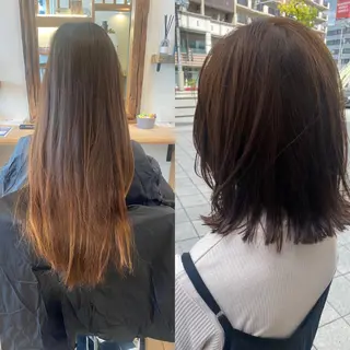 ミディアム カラー 髪質改善 大内翔太のヘアスタイル