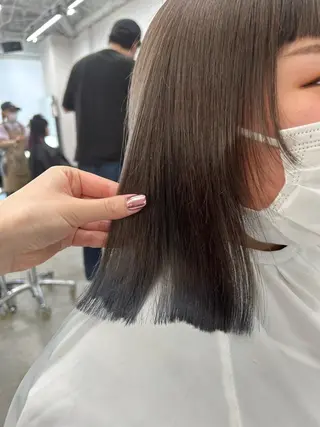 ミディアム カラー 韓国/ハイトーン/ ボブ🎀MIKU🎀のヘアスタイル