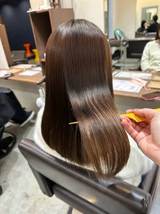 ミディアム 縮毛矯正+モテカラー 🎀✨MIHOのヘアスタイル