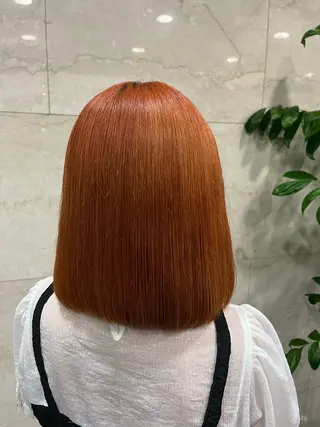 カラー えんぐちとも／透明感 カラー／博多ボブのヘアスタイル