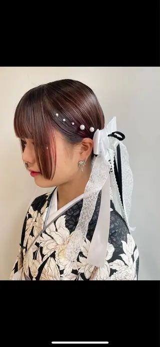 ミディアム ヘアアレンジ 青沼夏未/オリーブ/ 寒色カラーのその他イメージ