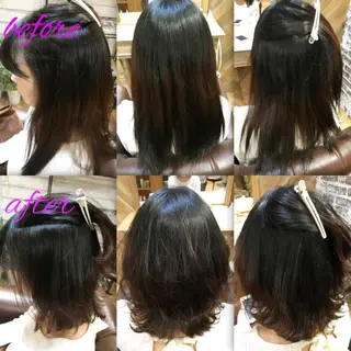 ミディアム パーマ ブリーチ縮毛矯正/ デサキ ショウヘイのヘアスタイル