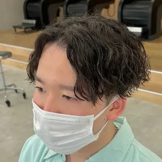 ショート パーマ メンズ メンズパーマ/波巻き 新潟/万代/夏芽🎀のヘアスタイル