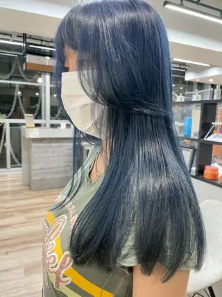 ロング カラー iroha半個室 大阪/ボブ/縮毛矯正のヘアスタイル