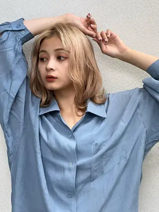 ミディアム カラー ✨ハイライトの達人 ボブ/ショート/雪下のヘアスタイル