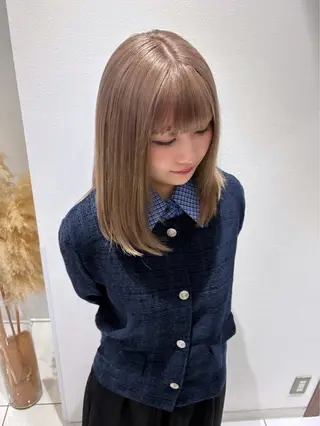 ミディアム カラー 長田 有加のヘアスタイル