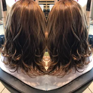 ミディアム カラー 大久保 隆蔵のヘアスタイル