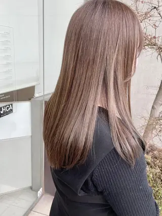 セミロング カラー 🖤🎀韓国カラー ゆう🎀🖤のヘアスタイル