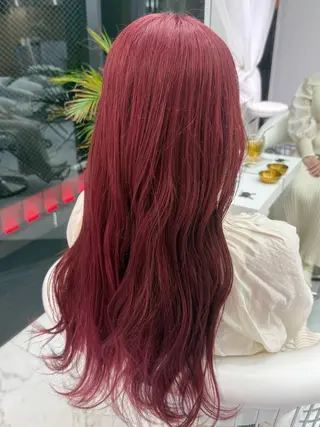 ロング カラー マイ/カットモデル /暖色カラーのヘアスタイル