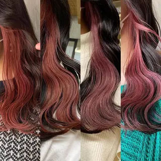 ロング カラー ヘアアレンジ 切りっぱなしボブ/ デザインカラー店長のヘアスタイル