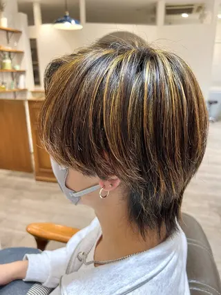 ミディアム カラー メンズ 💐美しいショート× パーマ💐早坂駆留のヘアスタイル