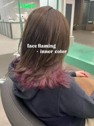 ミディアム Ⓜ︎iyu🌊/海外 風ハイライト特化のヘアスタイル