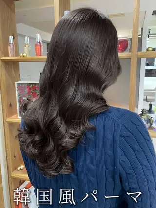 ロング 韓国風パーマ/ヘア セット/店長みづきのヘアスタイル