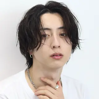 ミディアム カラー パーマ メンズ シースルーマッシュ/ メンズ/KYOHEIのヘアスタイル