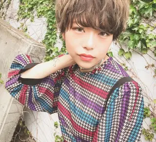 ショート 🦋ミルクティーベー ジュ🦋mayukiのヘアスタイル