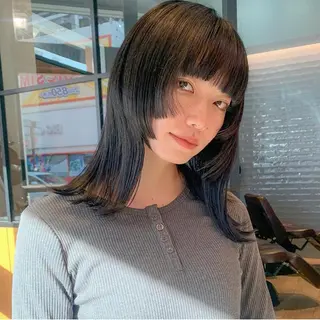 ミディアム 🤍aimi🤍 ウルフ/韓国ヘアのヘアスタイル