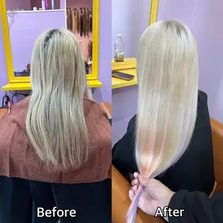 ロング シール＋ちび編み込み エクステ梅田🐨のヘアスタイル