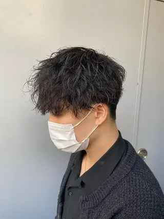 ショート パーマ メンズ 🟦ニュアンス/メン ズパーマ横浜🟦のヘアスタイル