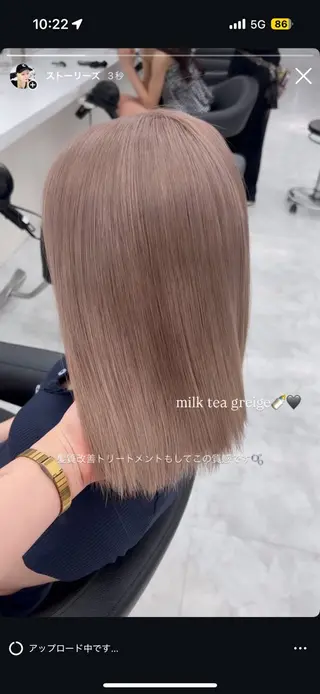 ロング カラー モテ髪💕ハイトーン ベージュ yuriaのヘアスタイル