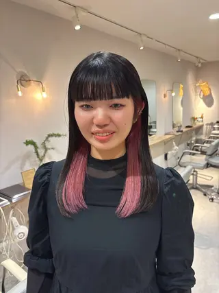 カラー 🎀調布仙川透明感オ リーブカラー干莉🎀のヘアスタイル