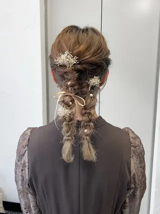 ヘアアレンジ monaヘアアレンジ 🎀/お呼ばれのヘアスタイル