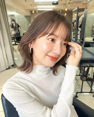 ミディアム カラー ナチュラル×色気パ ーマ 渋谷/マナミのヘアスタイル