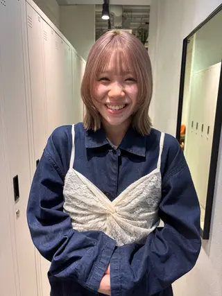 ショート saki‪🌱‬♡ /ボブ/透明感カラーのヘアスタイル