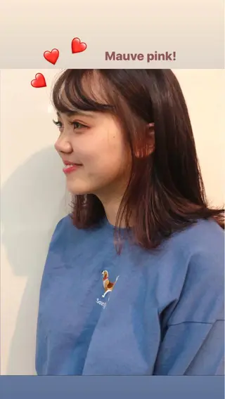 ミディアム カラー 桑原 菜摘のヘアスタイル