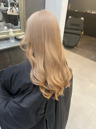 ロング カラー ユナ🎀レイヤー /韓国/ハイトーンのヘアスタイル