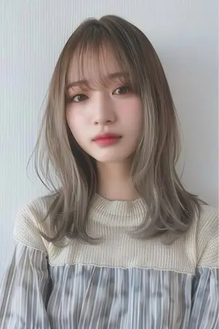 セミロング 最新ケアカラー 髪質改善YUTOのヘアスタイル