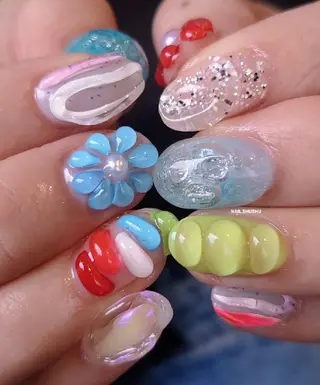 ネイル 3dパーツ/流行り 👧shushu❤️のネイルデザイン