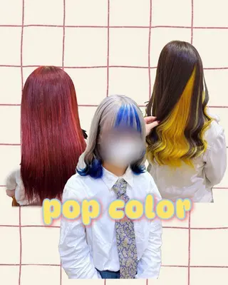 セミロング 横浜/デザインカラー 派手髪/ヘアメ/まこのヘアスタイル