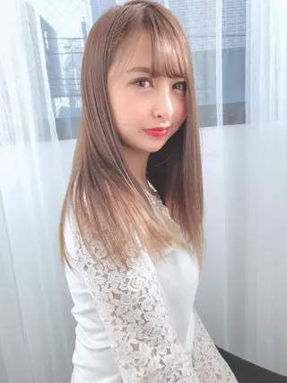 ミディアム カラー パーマ ヘアアレンジ 美髪矯正 Rioのヘアスタイル