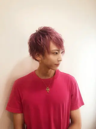 ショート カラー メンズ 🍀アレンジ簡単ヘア ☘️石田万里奈🍀のヘアスタイル