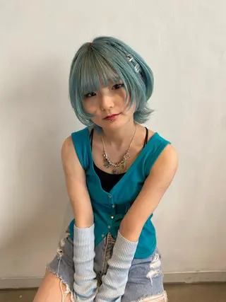 ショート カラー レイヤーカット/ ダブルカラーサクライのヘアスタイル