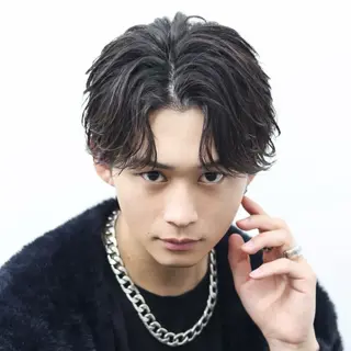 ミディアム カラー パーマ メンズ シースルーマッシュ/ メンズ/KYOHEIのヘアスタイル