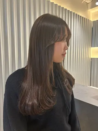 ロング カラー パーマ ヘアアレンジ 押切 響　のヘアスタイル