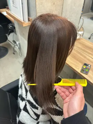 セミロング Nozomu/地毛風 ストレート/パーマのヘアスタイル