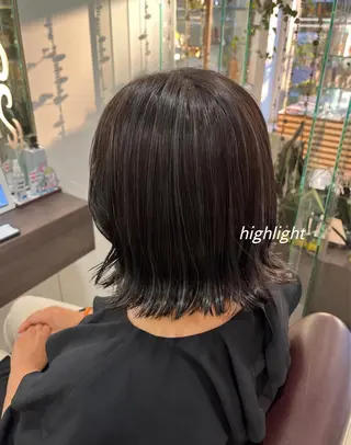 ミディアム ぷつっとボブ/ちゅる ピンク/mika☆のヘアスタイル