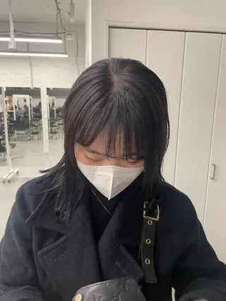 セミロング カラー 愛結 暖色カラー🎀🩰のヘアスタイル