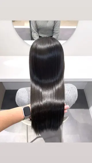 セミロング カラー 髪質改善絹髪質感TR レイヤーカット/熊澤のヘアスタイル