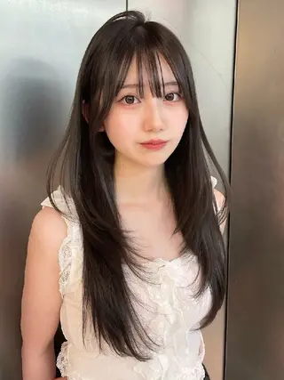 ロング カラー パーマ 髪質改善/韓国ヘア /透明感カラー🧸のヘアスタイル