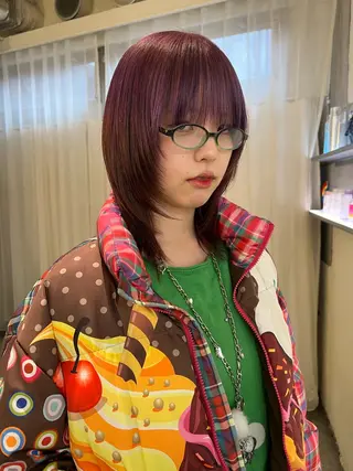 ミディアム カラー haco＋所属・圧倒的デザイン力 店長🎨RENAのヘアスタイル