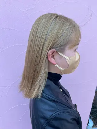 ミディアム カラー 個性派/ハイトーン ✨✨　稲吉菜々美のヘアスタイル